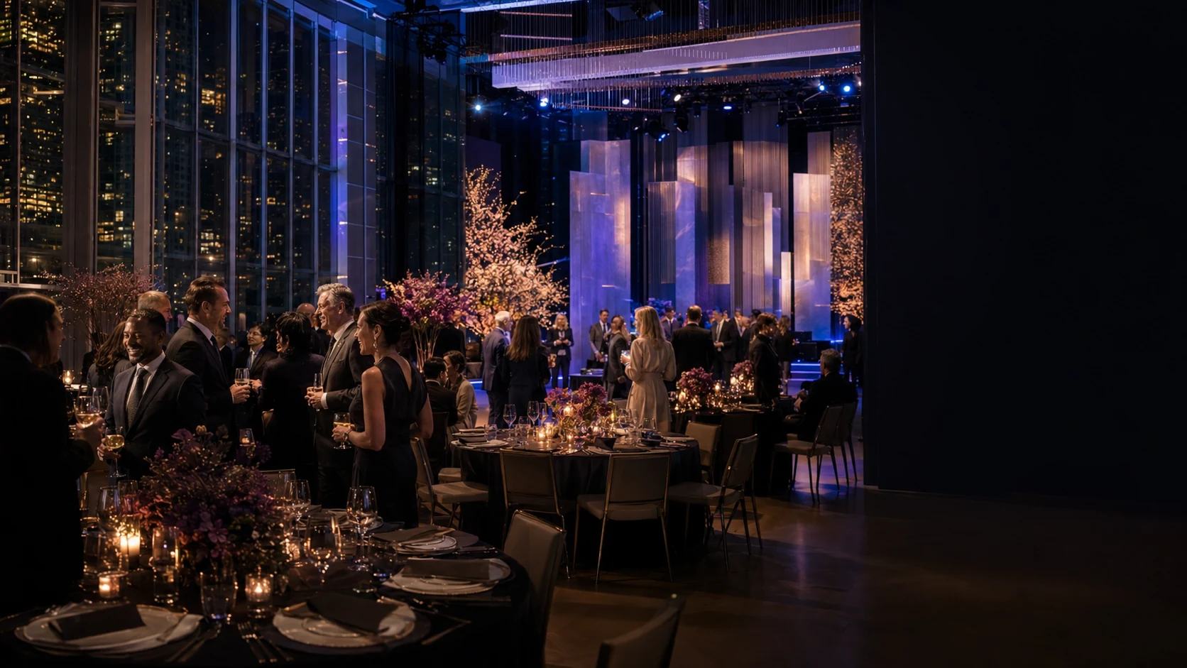 Sophisticated corporate gala with elevated production design